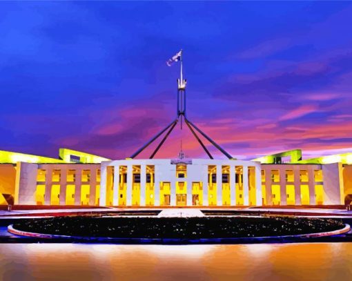 Parliament House Canberra paint by numbers