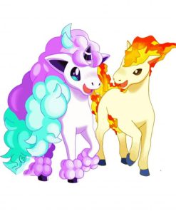 Ponyta Pokemon paint by numbers