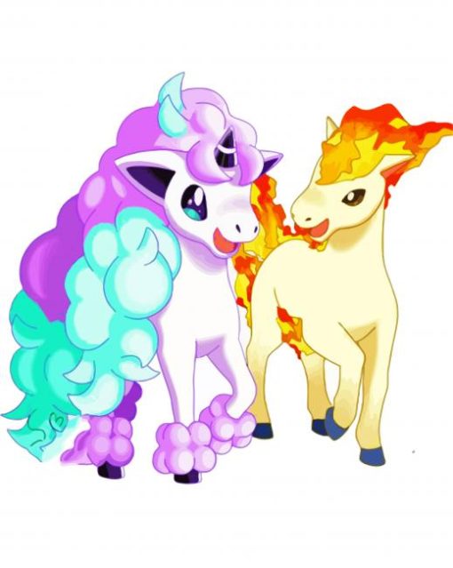 Ponyta Pokemon paint by numbers