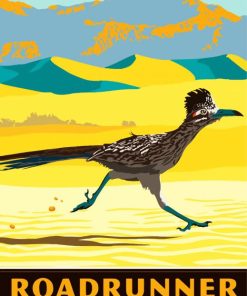 Road Runner Bird Poster paint by numbers