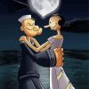 Romantic Popeye and Olive paint by numbers