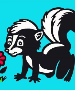 Skunk Smelling Flower paint by numbers