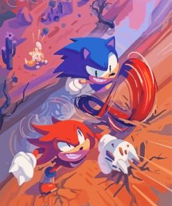 Sonic and Knuckles paint by numbers