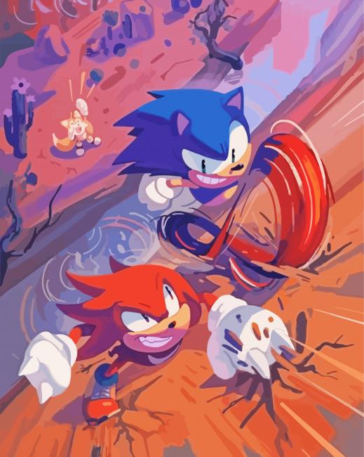 Sonic and Knuckles paint by numbers