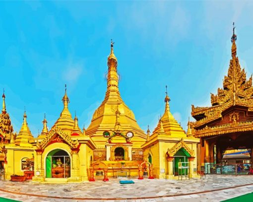 Sule Pagoda Maynmar paint by numbers