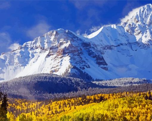Telluride Snow Mountains paint by numbers