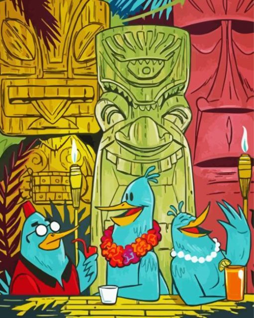 Tiki Birds paint by numbers