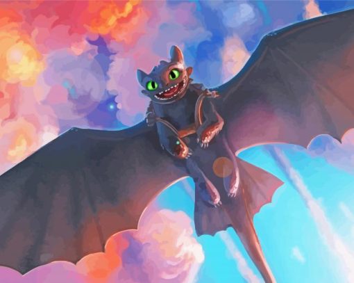 Toothless Night Fury paint by numbers