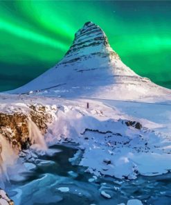 White Kirkjufell Mountain paint by numbers