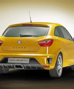 Yellow Ibiza Cupra paint by numbers