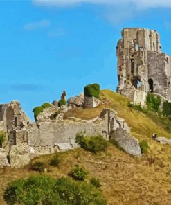 Aesthetic Corfe Castle in England paint by numbers