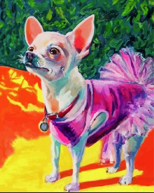 Aesthetic Dog in Tutu Art paint by numbers