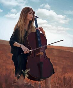 Aesthetic Woman Playing Cello paint by numbers