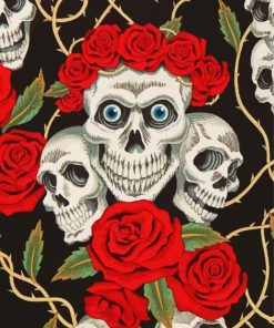Aesthetic Skulls and Roses paint by numbers