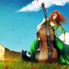Anime Woman Playing Cello paint by numbers