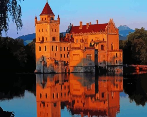 Austrian Castle Schloss paint by numbers