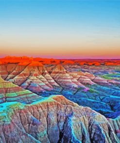 Badlands National Park South Dakota Sunset paint by numbers