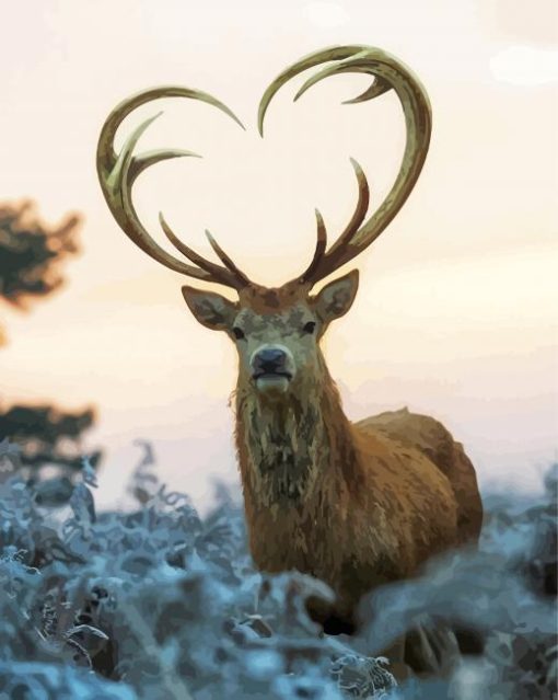 Beautiful Deer Heart paint by numbers