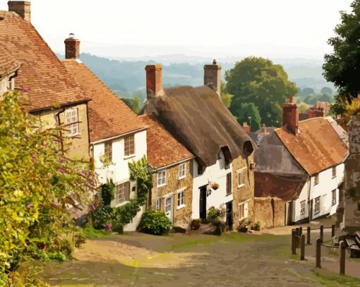 Beautiful English Village paint by numbers