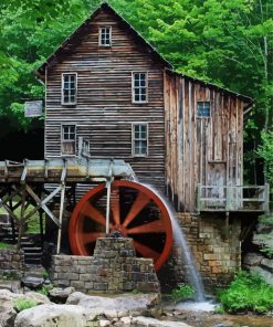 Beautiful Old Water Mills paint by numbers