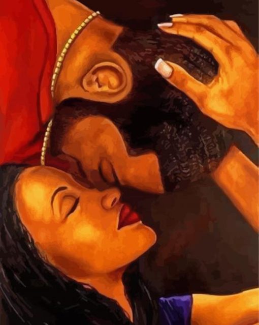 Black Couple Love Art paint by numbers
