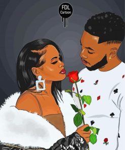 Black Couple Love paint by numbers