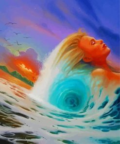 Blond Sea Girl Art paint by numbers
