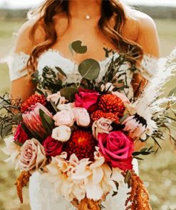Boho Bridal Bouquet paint by numbers