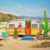 Christmas Travel Trailer paint by numbers