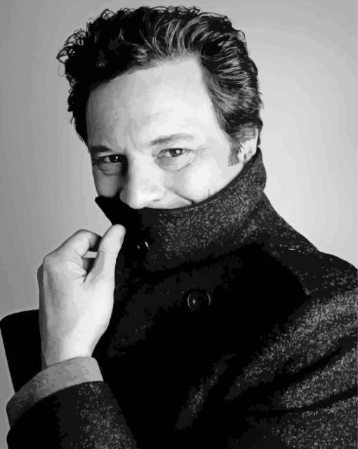 Colin Firth Black and White paint by numbers