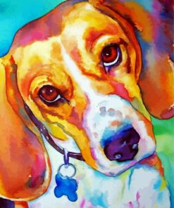 Colorful Beagle Puppy paint by numbers