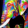 Colorful Elephant Head Art paint by numbers