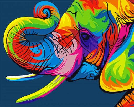 Colorful Elephant Head paint by numbers