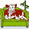 Cow in a Sofa paint by numbers