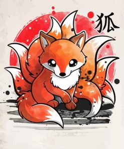Cute Nine Tailed Fox paint by numbers