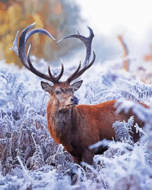 Deer Heart in Winter PAINT BY NUMBERS