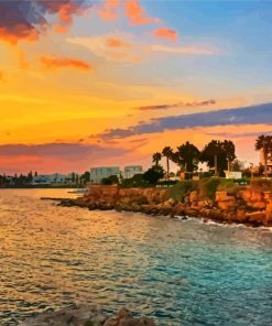Fig Tree Bay Beach at Sunset paint by numbers