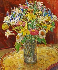 Flower in Glass Jar Art paint by numbers