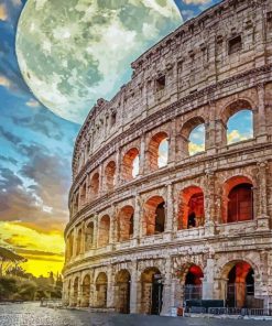 Full Moon Over Italy Rome paint by numbers
