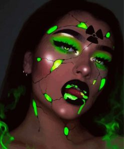 Glow in The Dark Face Girl paint by numbers