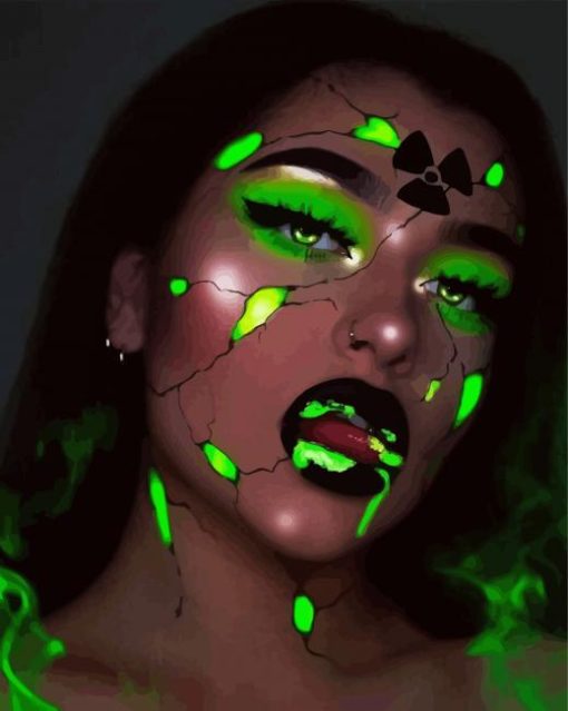 Glow in The Dark Face Girl paint by numbers
