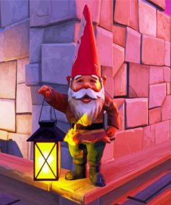 Gnome Holding Lantern paint by numbers