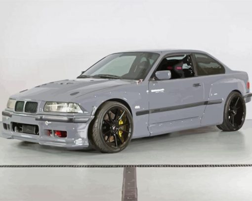 Grey BMW E36 paint by numbers