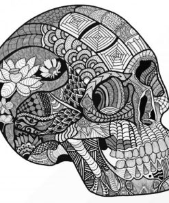 Head Skull Zentangle paint by numbers