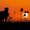 Jaguar Silhouette Animal At Sunset paint by numbers