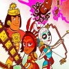 Maya and The Three Characters paint by numbers