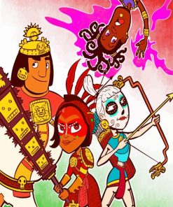 Maya and The Three Characters paint by numbers