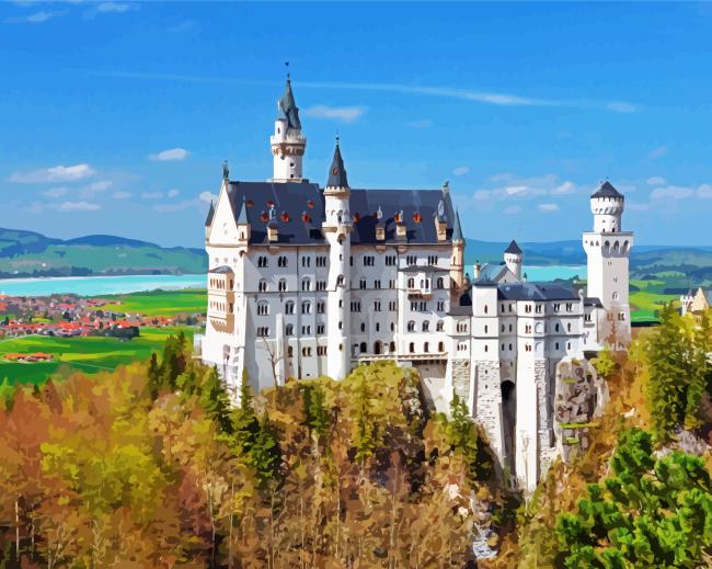 Neuschwanstein Castle paint by numbers