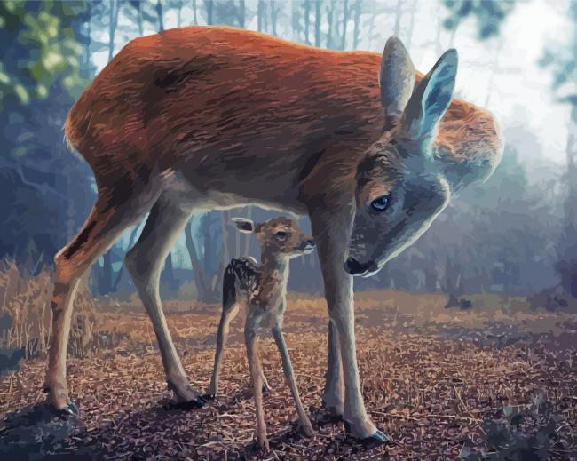 Realistic Deer Animal paint by numbers