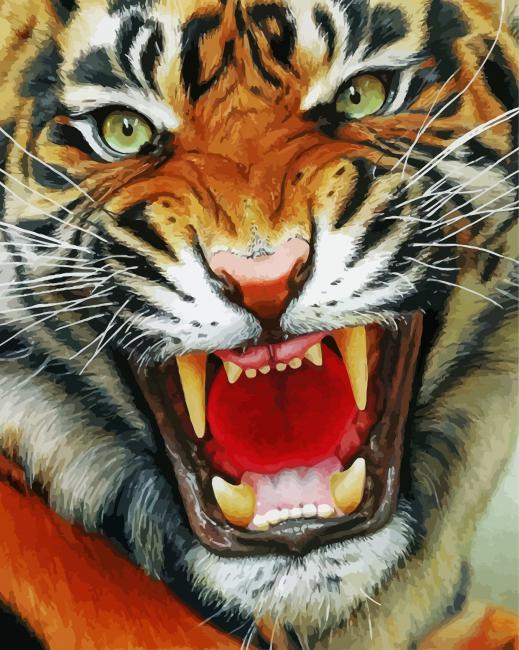 Realistic Tiger Animal paint by numbers
